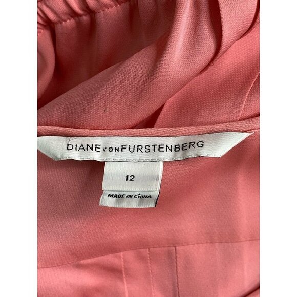Diane Von Furstenberg Womens Francesca Blouson Dress Pink Stretch Lined‎ 12 New - Picture 8 of 11